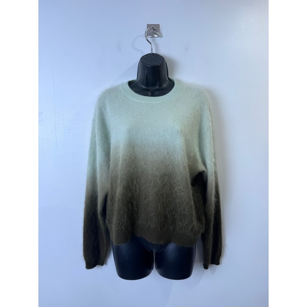 J.Crew Dip-Dyed Brushed Cashmere Sweater Small Sea Mist Pine Green Size XS